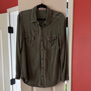 Hot Kiss Casual Green Button Down Shirt
